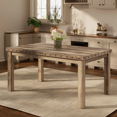 Gracie Oaks Fort Rustic Wood Dining Table - 60x36, View more