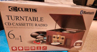 Brand New Curtis Turntable with Bluetooth, Built-in Speaker etc.