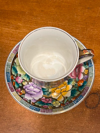 Chinese Colourful Rose Chinese Bone China Cup And Saucer Set Mad