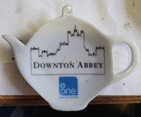 Teapot Shaped Tea Bag Holder Porcelain - Downton Abby