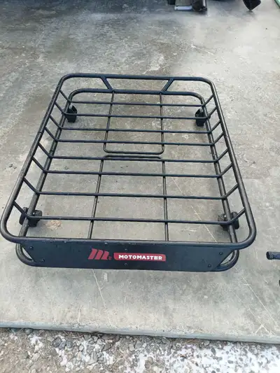 Motomaster roof cargo basket. Used once, 3ft x 4ft, Also selling yakima round bars roof rack in sepa...