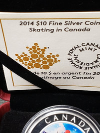 2014 $10 Fine       Silver Coin - Skating   in Canada