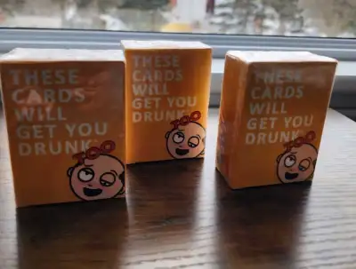 I'm selling a new 'These Cards Will Get You Drunk Too' card game, perfect for adding some laughter t...