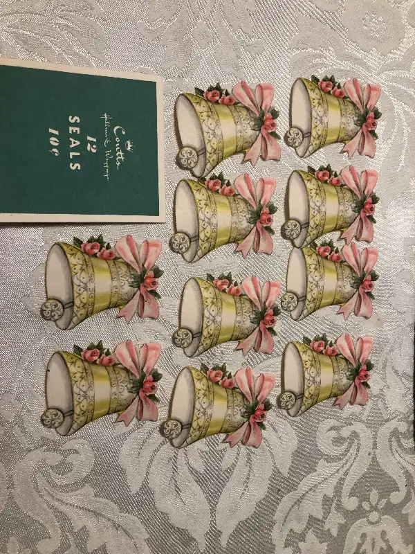 Vintage wedding bell stickers