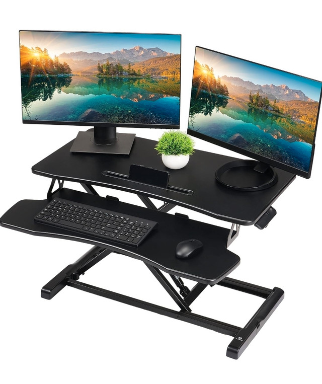 TechOrbits Standing Desk Converter – Rise-X Light, 32 Inch Wide  in Desks in City of Toronto