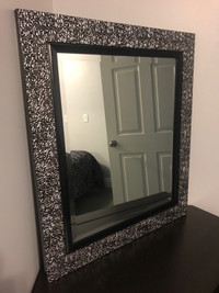 Silver/Black large mirror