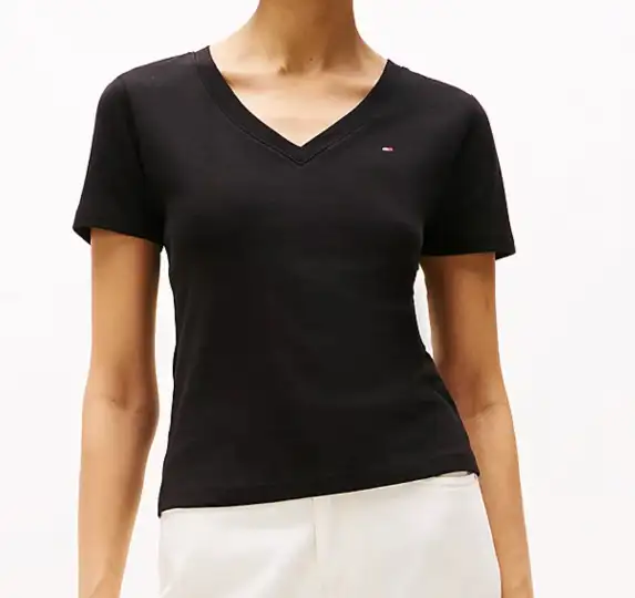 Tommy Hilfiger Black V-Neck T-Shirt - Women’s size S in Women's - Tops & Outerwear in Oshawa / Durham Region - Image 2