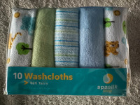 SpaSilk Baby Soft Terry Washcloths! Cute! Unopened! Giftable!