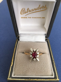 RUBY AND DIAMOND GOLD RING