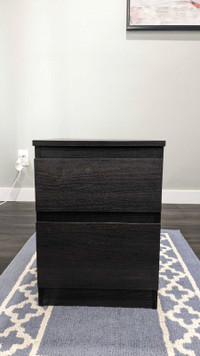 IKEA KULLEN 2-drawer chest, black-brown
