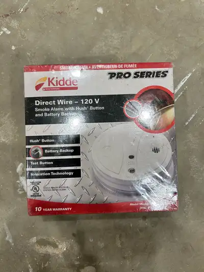 Kidde Pro Series smoke alarm. Model: i12040ACA (P1275CA) • 120V direct wire • Battery backup • Hush...