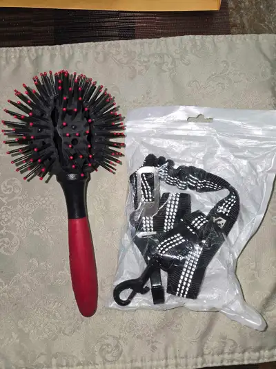 Dog car belt and brush excellent condition new never used 2 for $5