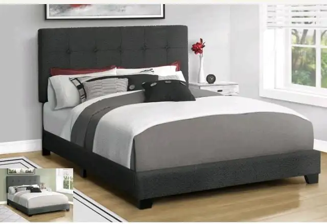 Upholstered Button-Tufted Bed Frame
