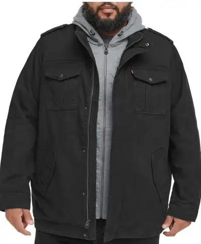Levi's Men's Hooded Military Jacket Sherpa-Lined, XLT, View more
