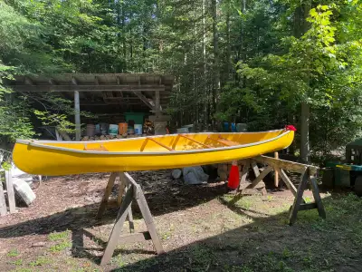 16’ x 40” wide fiberglass canoe (moose hauler). Rarely used, like new condition. Paddles included. P...