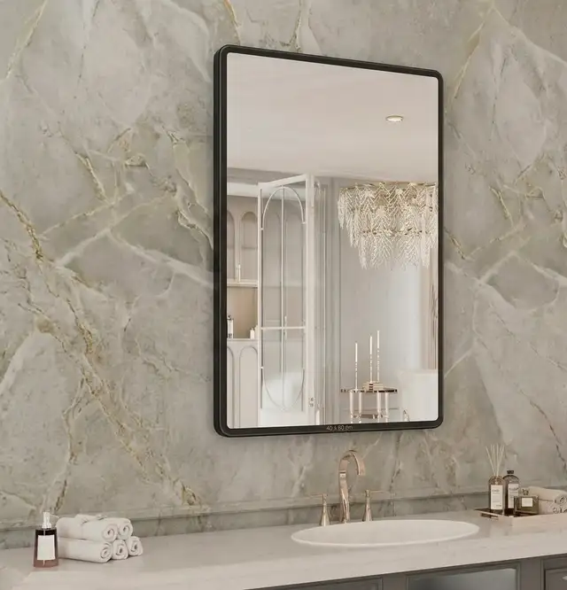 Rectangular Wall Mirror – Elegant Metal Frame for Bathroom Vanit in Home Décor & Accents in Oakville / Halton Region - Image 2