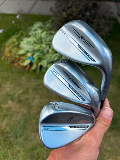 Titleist Vokey SM10 wedges 50.12 F 54 .10 S and 60.08 M grind, View more
