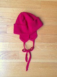 Red Winter Hat with Ear Flaps, Size: Infant/Baby