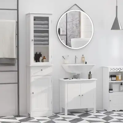 Bathroom Storage Cabinet with 3-tier Shelf Drawer, Floor Cabinet, View more