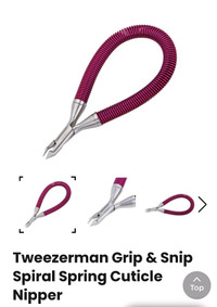 NWT Tweezerman Grip & Snip Spiral Spring Cuticle Nipper