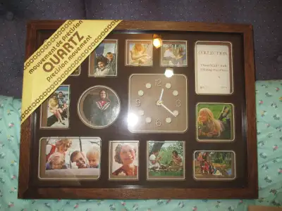 Wall clock wooden Collage Picture Frame. Space for 12 pictures, View more