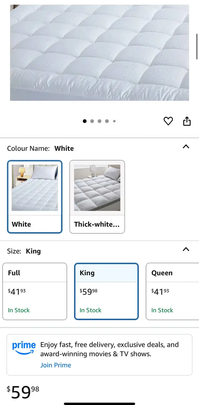 Pillow Top Mattress Cover King Size in Bedding in Hamilton - Image 3