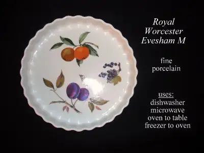 Vintage Royal Worcester Evesham M Porcelain tart/quiche pan new, View more