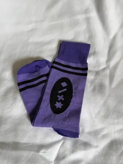 New Adult Crew Socks, Purple and Black, View more