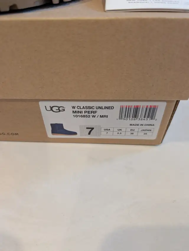 NIB UGG Australia Classic Unlined Mini Perf Blue Boots Size 7 in Women's - Shoes in Markham / York Region - Image 3
