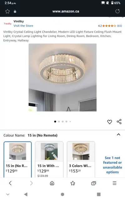Vinilky Crystal Ceiling Light Chandelier 15in Modern LED Fixture, View more