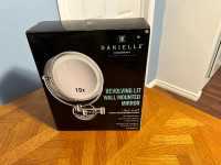 Brand New Danielle Revolving Wall-Mounted Lighted Mirror 10X 