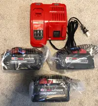  *New* Milwaukee M18 3Pack XC6.0 Batteries and 1 Rapid Charger