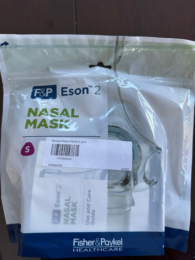 Masque nasal Eson 2 grandeur small dans Santé et besoins spéciaux  à Drummondville - Image 2