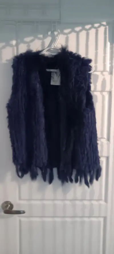 Brand New - Never Worn - Ladies Royal Blue Vest. Raccoon and Rabbit (Hutch Mink) Original Price - $1...