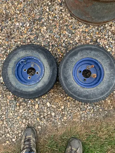 I have two tires and rims off a boat trailer. They both hold air but are pretty bald. They Message i...