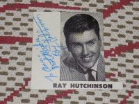 RAY HUTCHINSON AUTOGRAPHED PAPER, 1960'S