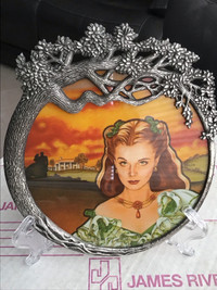 Stained Glass and Pewter Gone With The Wind collector plate