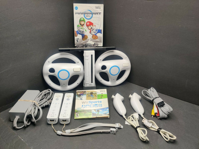 Nintendo Wii Console with Mario Kart & Wii Sports Games Tested! in Nintendo Wii in Renfrew