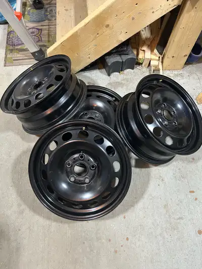 Set of four 16-inch Volkswagen steel rims. Lightly used condition, winter tires were mounted and use...