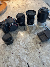 Sony a200 DSLR with 4 lenses