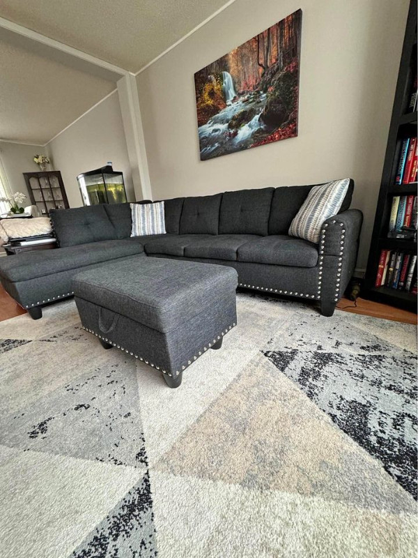 Must Go ASAP|||| Sofa With Ottoman On Sale. in Couches & Futons in Hamilton