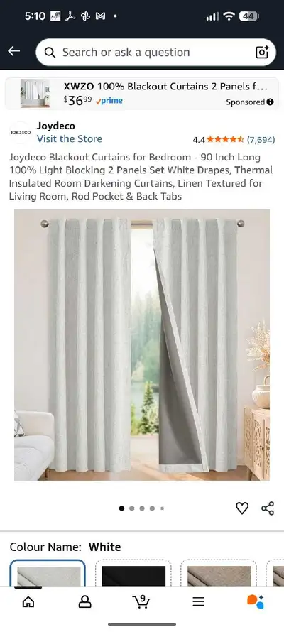 New 100%blackout curtain 70×96 inches(1 panel) retails for $75, View more