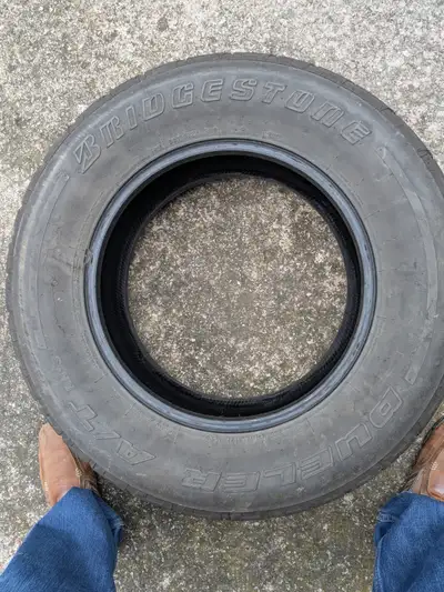 Bridgestone Dueller AT 255/65R17. M+S. From a Ford Ranger pickup truck