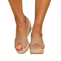 Women's Platform Wedge Sandals Ankle Strap Concise Summer 8.5