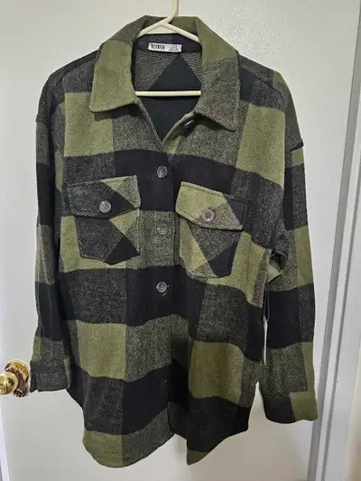 DEVOTED Women's Plain Shacket Olive/Black (M), View more
