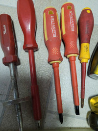 ELECTRICIAN TOOLS. INSULATED SCREWDRIVER. VOLTAGE SCREWDRIVER