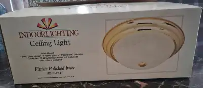 New - Flush Mount Ceiling Light Polished Brass, View more