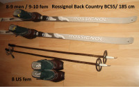 SET:  ski BC ROSSIGNOL 185 cm + poles + bottes  8-9-10 US men/ f