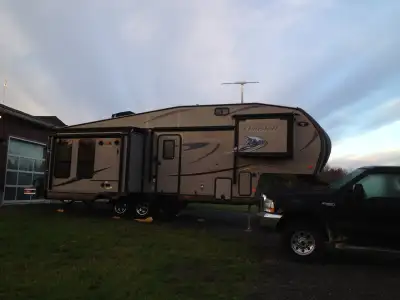 Camper comes with electric jacks front and back. very easy to maneuver to haul around. Has awning ov...