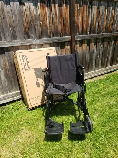 Portable black folding Transport Wheelchair, View more